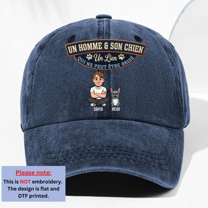 Pour Toujours Mon Chien - Casquette En Denim Vintage Délavé Personnalisée