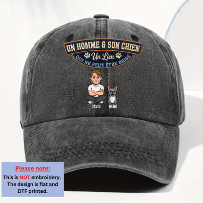 Pour Toujours Mon Chien - Casquette En Denim Vintage Délavé Personnalisée