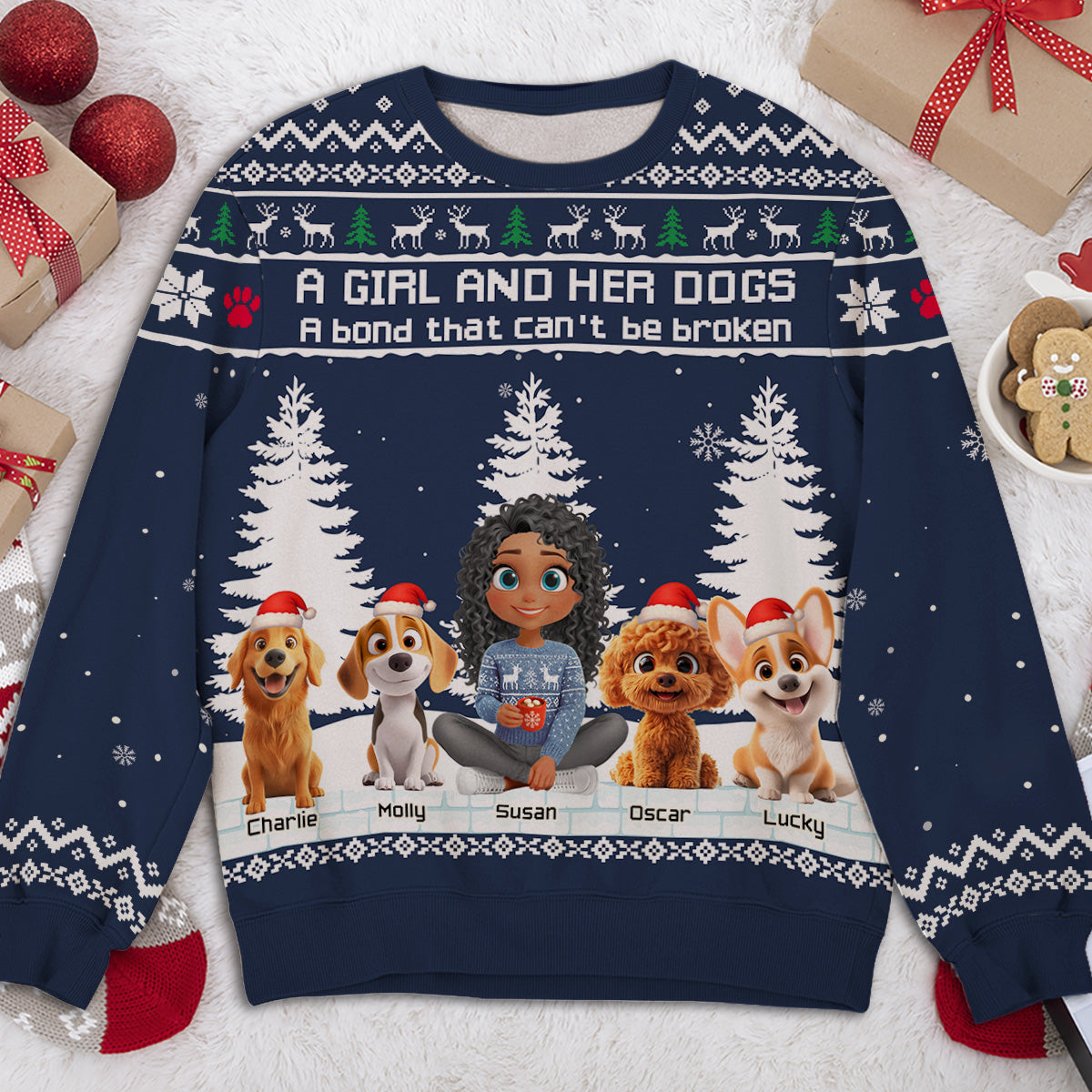 A Girl And Her Dog - Personalized Custom All-Over-Print Sweatshirt