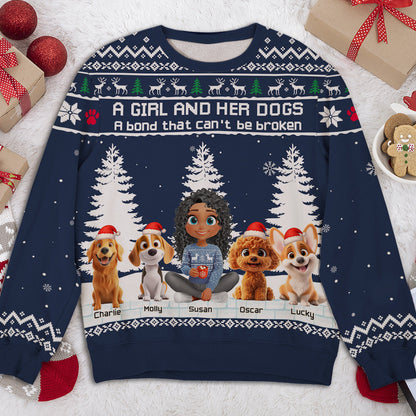 A Girl And Her Dog - Personalized Custom All-Over-Print Sweatshirt