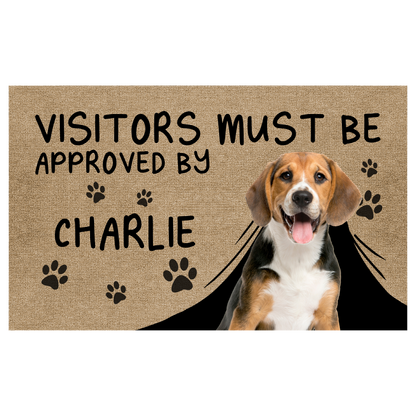 Approved By Dog Cartoon Photo - Personalized Custom Doormat