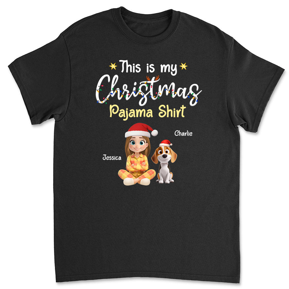 Pawjama Shirt Cartoon Christmas - Personalized Custom Unisex T-shirt