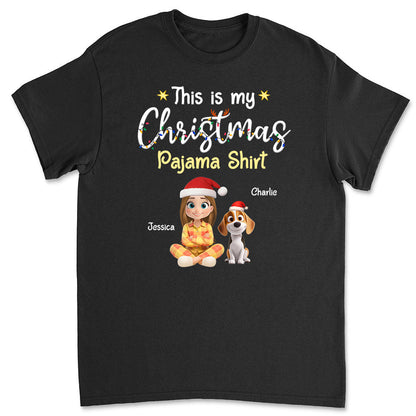 Pawjama Shirt Cartoon Christmas - Personalized Custom Unisex T-shirt