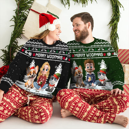 Merry Christmas To My Mom Dad Cartoon - Personalized Custom All-Over-Print Sweatshirt