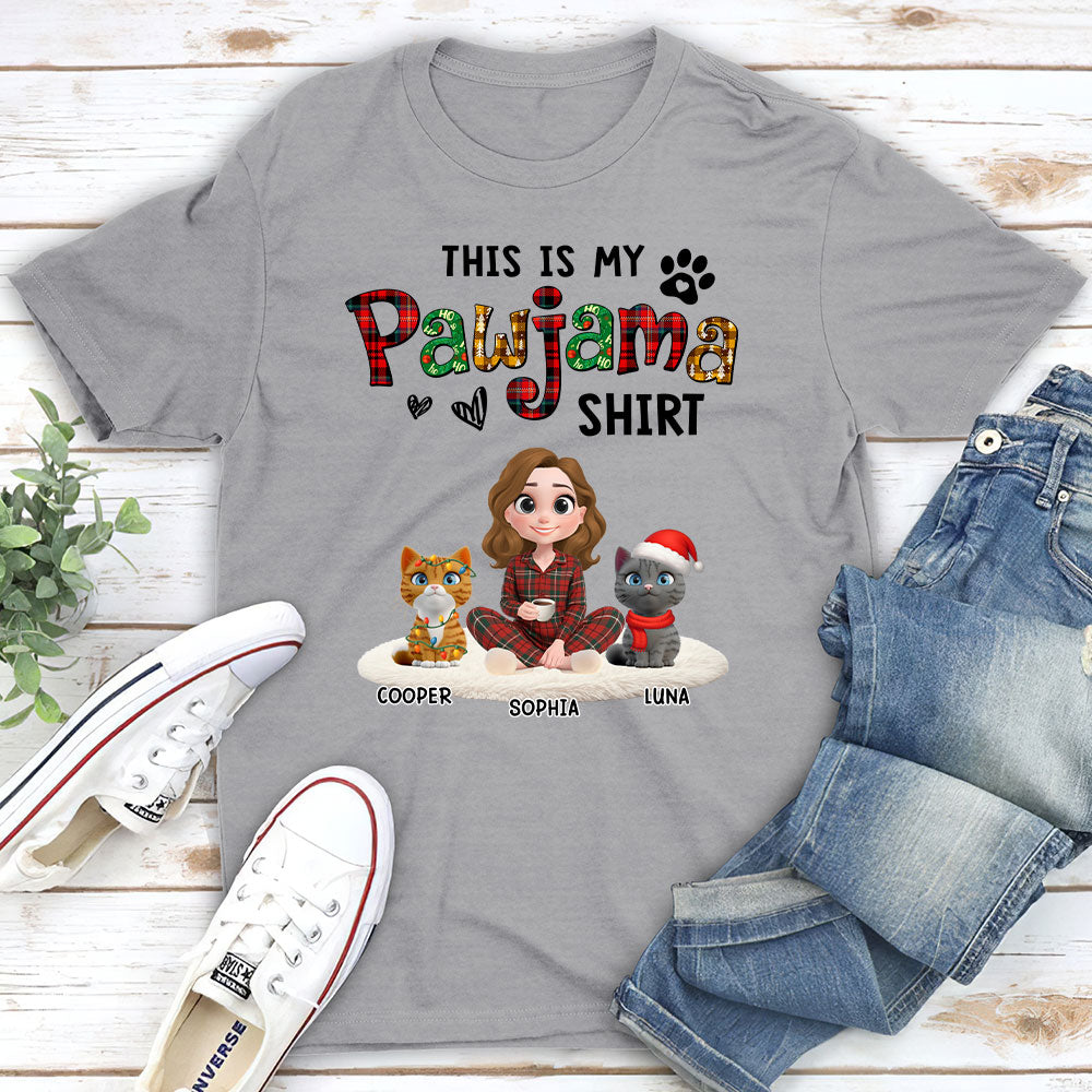 Pawjama Shirt Funny Cartoon Ver Cat - Personalized Custom Unisex T-Shirt