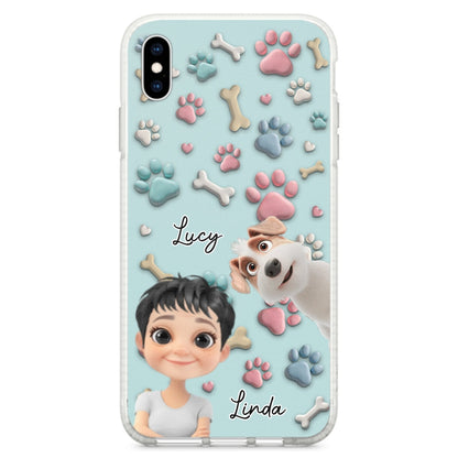 Dog And Human Cartoon - Personalized Custom Phone Case