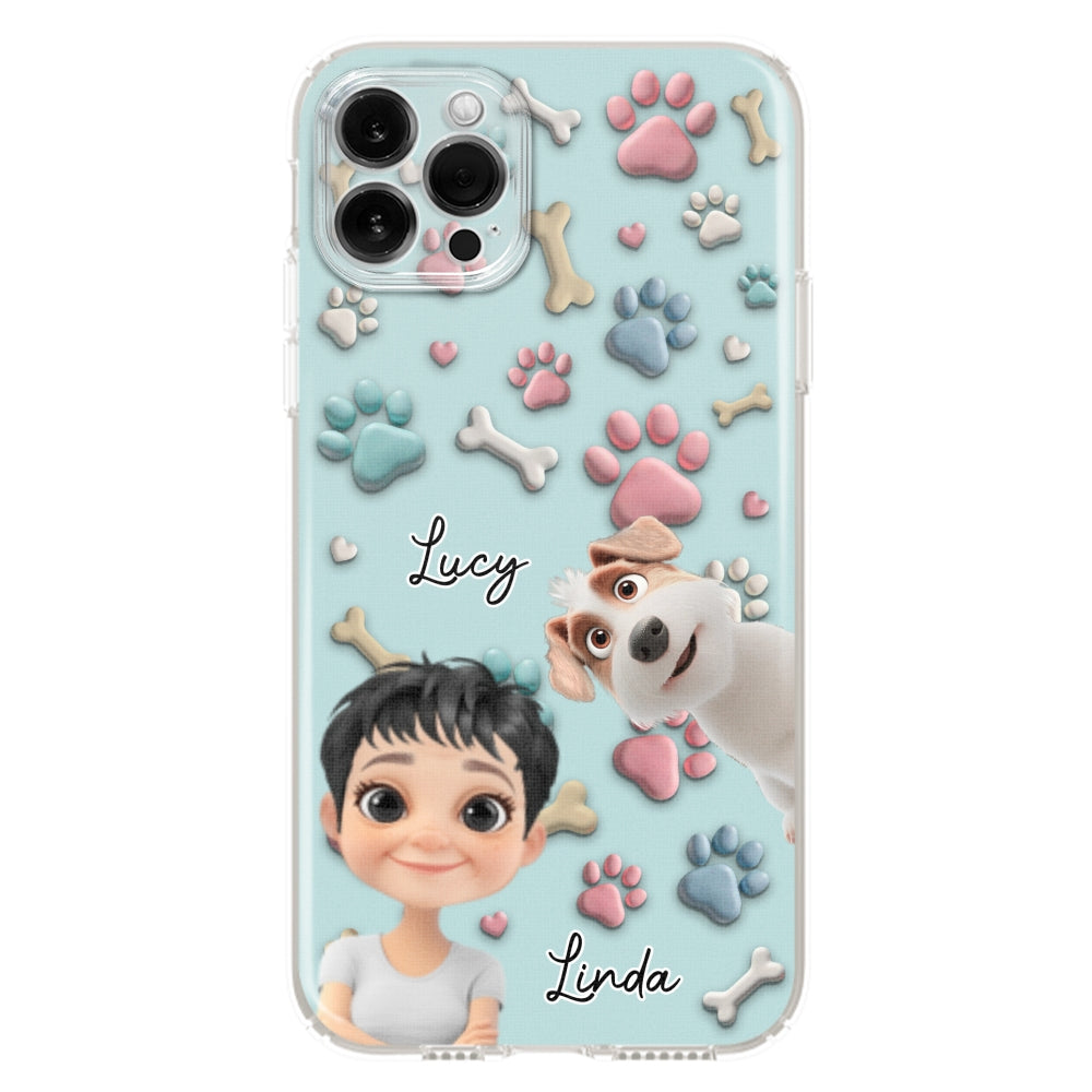 Dog And Human Cartoon - Personalized Custom Phone Case