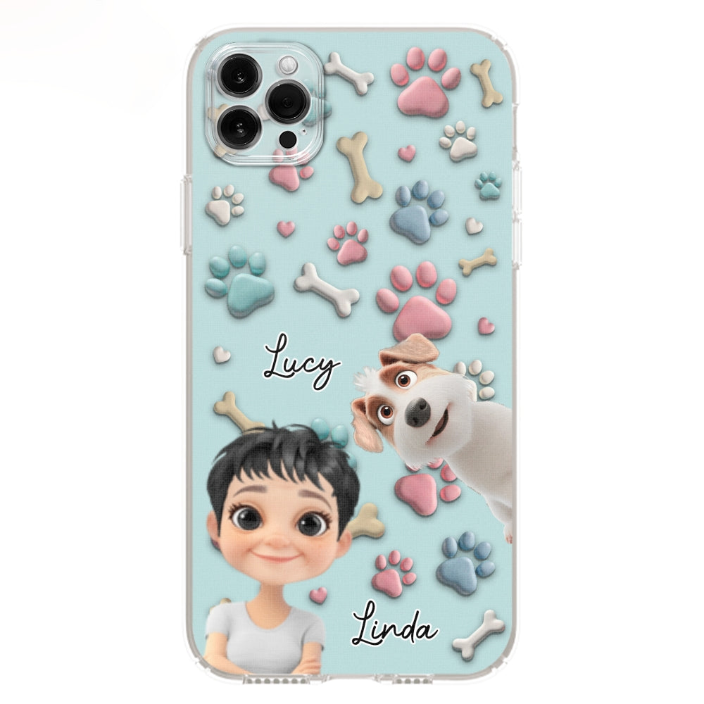 Dog And Human Cartoon - Personalized Custom Phone Case
