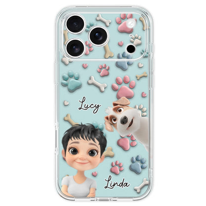 Dog And Human Cartoon - Personalized Custom Phone Case