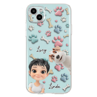 Dog And Human Cartoon - Personalized Custom Phone Case