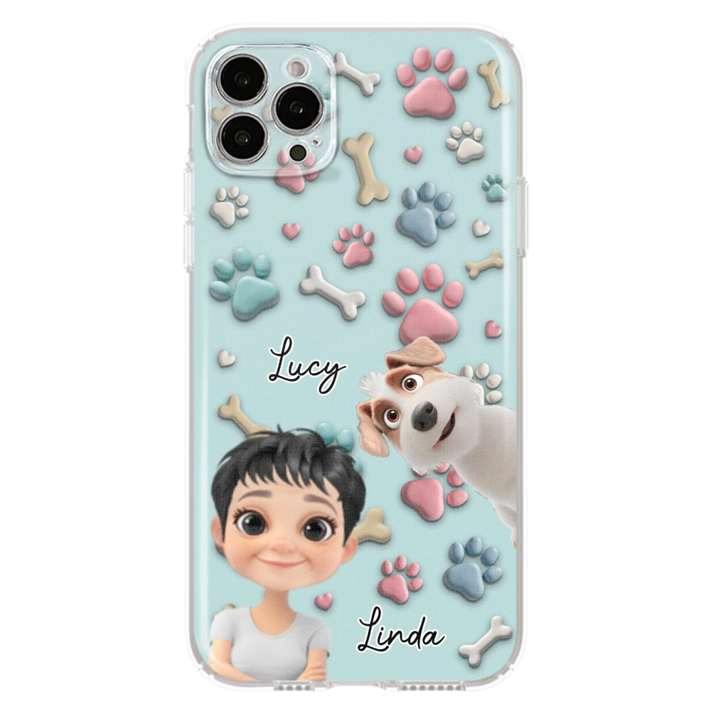 Dog And Human Cartoon - Personalized Custom Phone Case