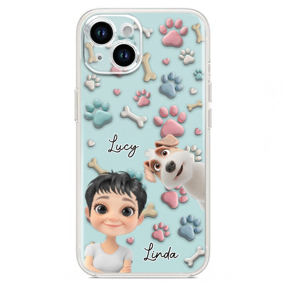 Dog And Human Cartoon - Personalized Custom Phone Case