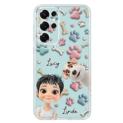 Dog And Human Cartoon - Personalized Custom Phone Case