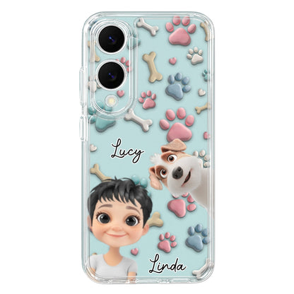 Dog And Human Cartoon - Personalized Custom Phone Case