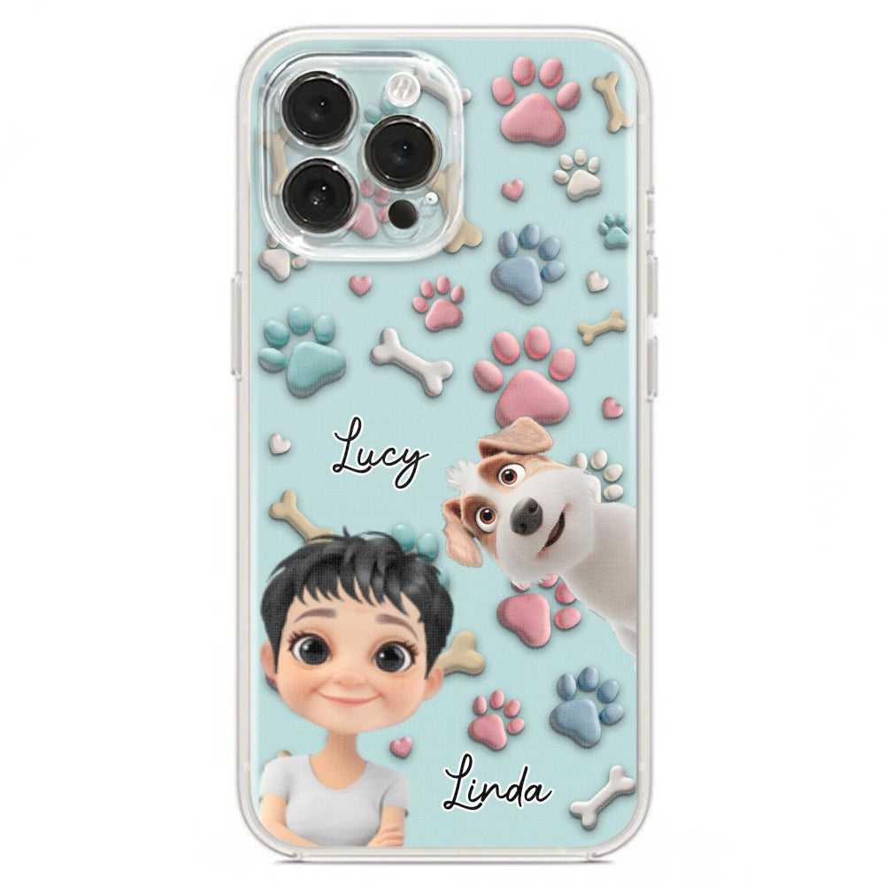 Dog And Human Cartoon - Personalized Custom Phone Case