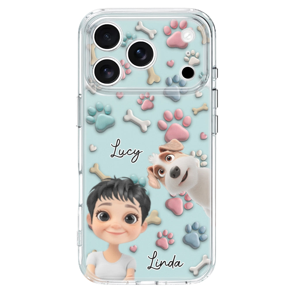 Dog And Human Cartoon - Personalized Custom Phone Case