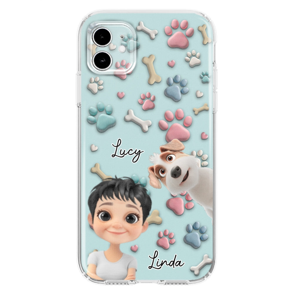 Dog And Human Cartoon - Personalized Custom Phone Case
