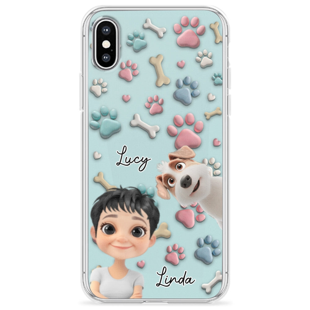 Dog And Human Cartoon - Personalized Custom Phone Case