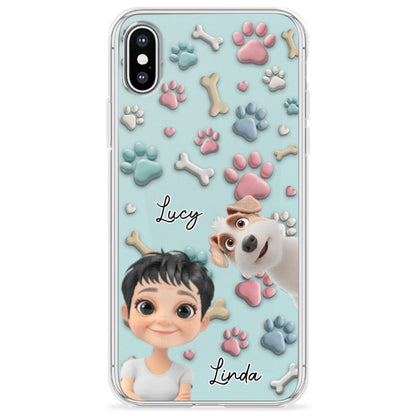Dog And Human Cartoon - Personalized Custom Phone Case