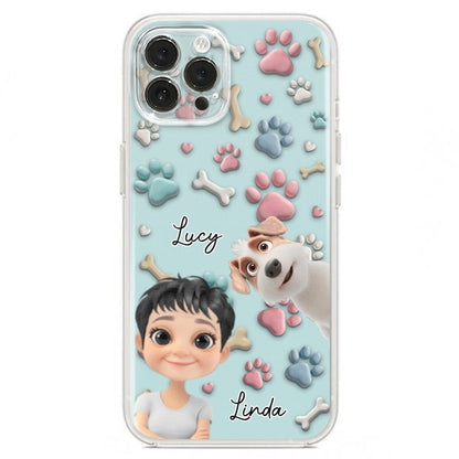 Dog And Human Cartoon - Personalized Custom Phone Case