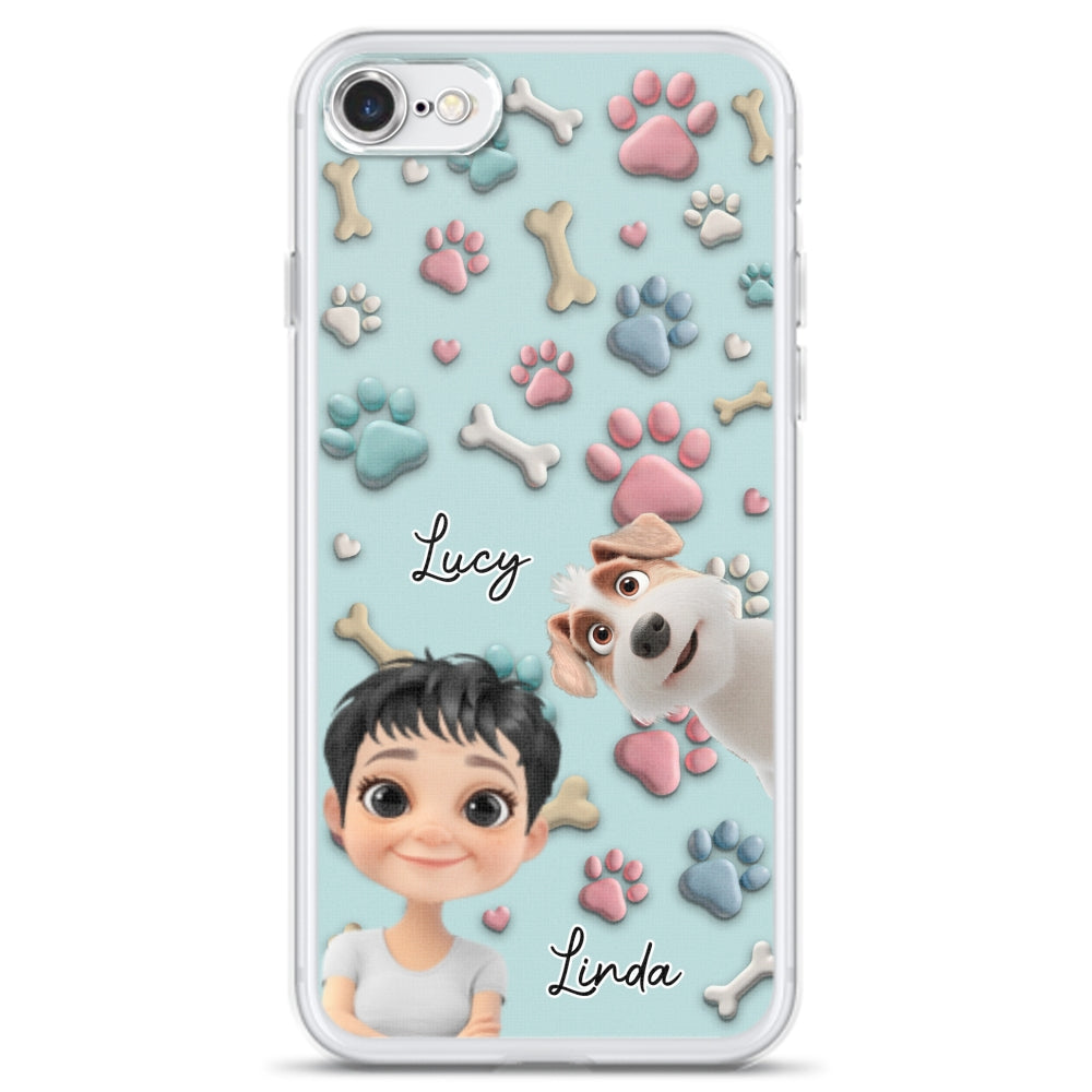 Dog And Human Cartoon - Personalized Custom Phone Case
