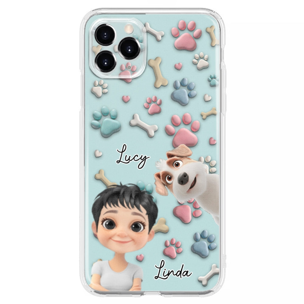 Dog And Human Cartoon - Personalized Custom Phone Case