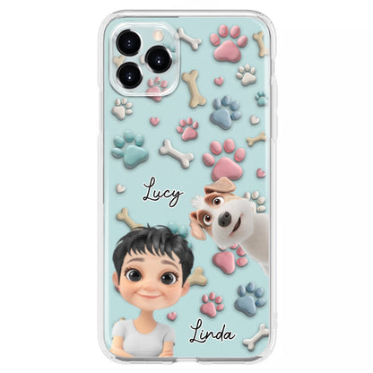 Dog And Human Cartoon - Personalized Custom Phone Case