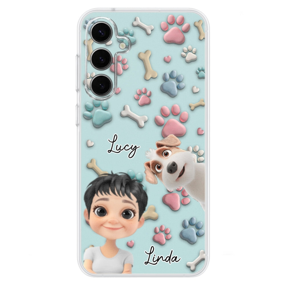 Dog And Human Cartoon - Personalized Custom Phone Case