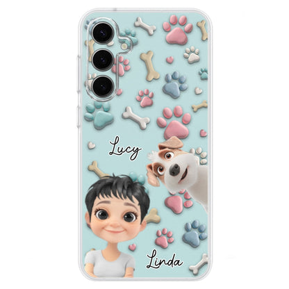 Dog And Human Cartoon - Personalized Custom Phone Case
