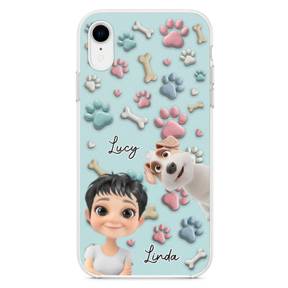 Dog And Human Cartoon - Personalized Custom Phone Case