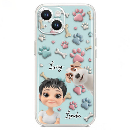 Dog And Human Cartoon - Personalized Custom Phone Case
