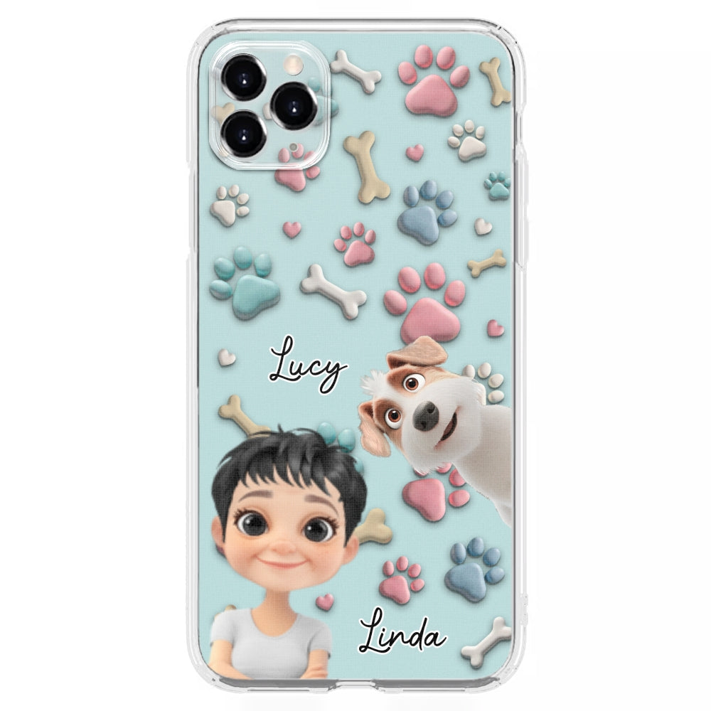 Dog And Human Cartoon - Personalized Custom Phone Case