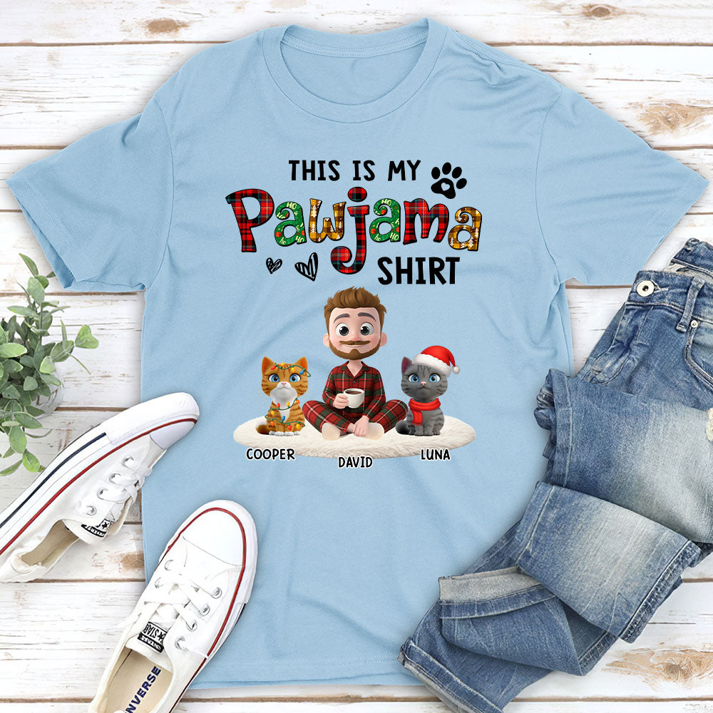 Pawjama Shirt Funny Cartoon Ver Cat - Personalized Custom Unisex T-Shirt