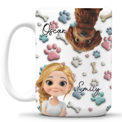 Dog And Human Cartoon - Personalized Custom Coffee Mug