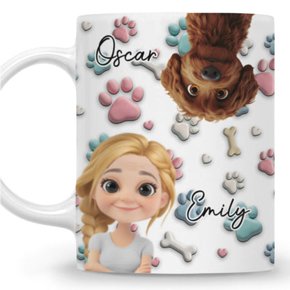 Dog And Human Cartoon - Personalized Custom Coffee Mug