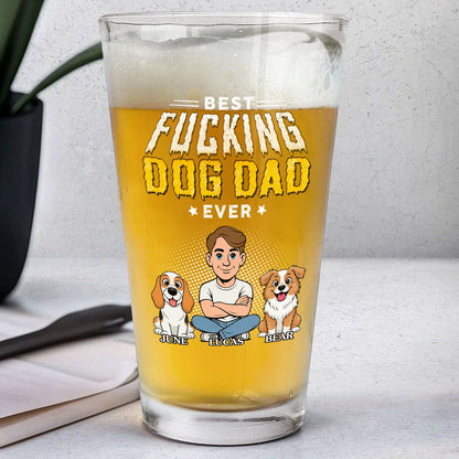 Dog Dad Champion - Personalized Custom Beer Glass