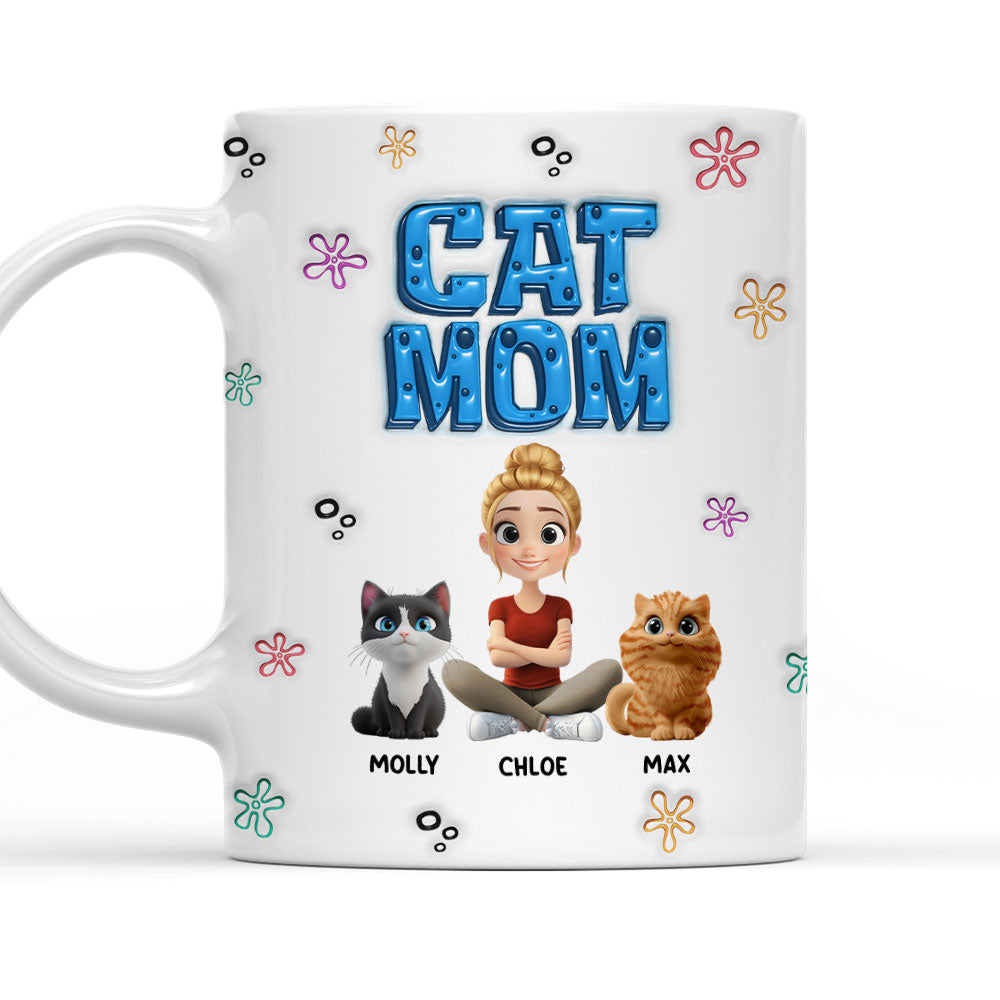 Sponge Cat Mom - Personalized Custom 3D Inflated Effect Mug