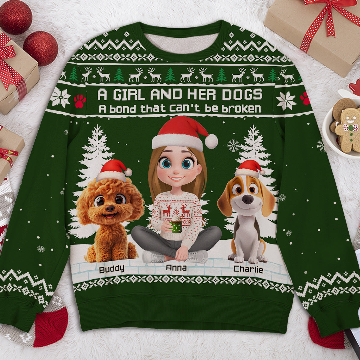 A Girl And Her Dog - Personalized Custom All-Over-Print Sweatshirt