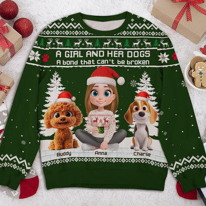 A Girl And Her Dog - Personalized Custom All-Over-Print Sweatshirt