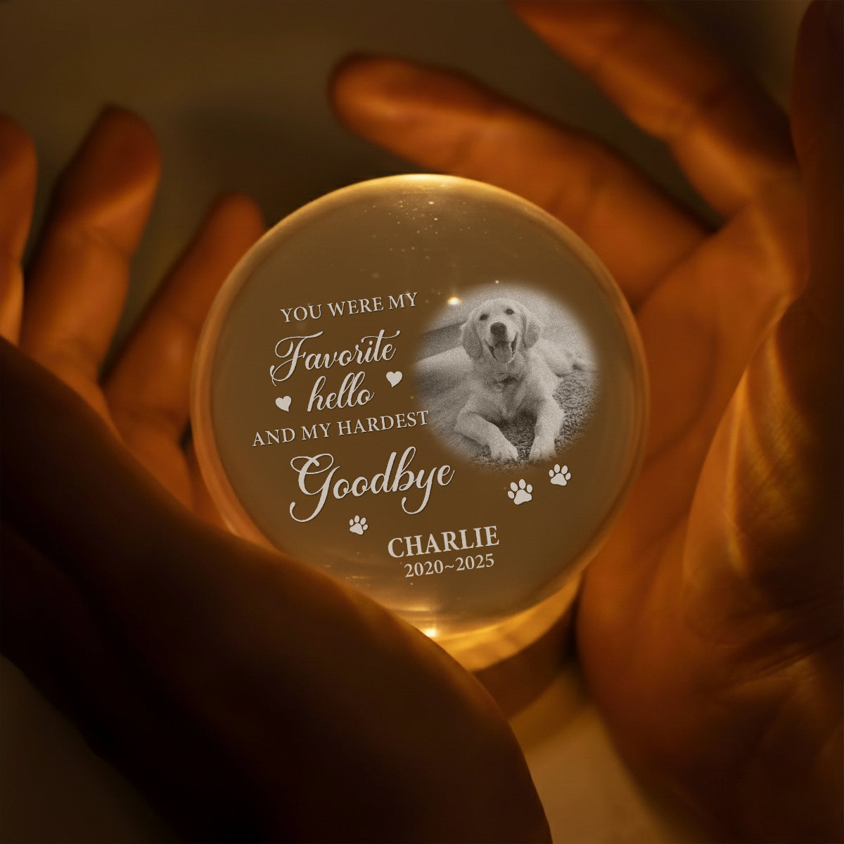 Forever Here With You - Personalized Custom Crystal Globe Lamp