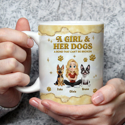 Girl And Dog Yellow - Personalized Custom 3D Effect Mug