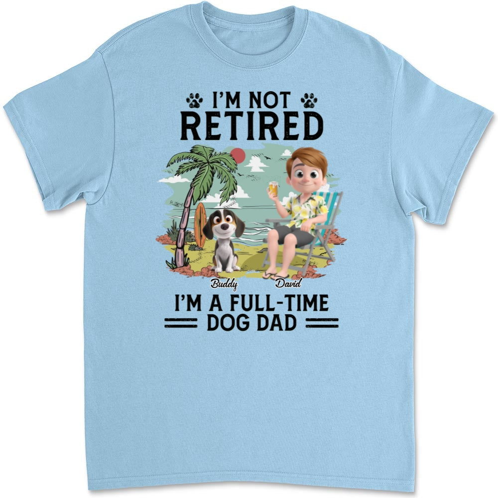 Full-time Dog Mom Dad Cartoon - Personalized Custom Unisex T-Shirt