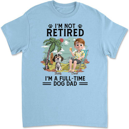 Full-time Dog Mom Dad Cartoon - Personalized Custom Unisex T-Shirt