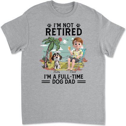 Full-time Dog Mom Dad Cartoon - Personalized Custom Unisex T-Shirt