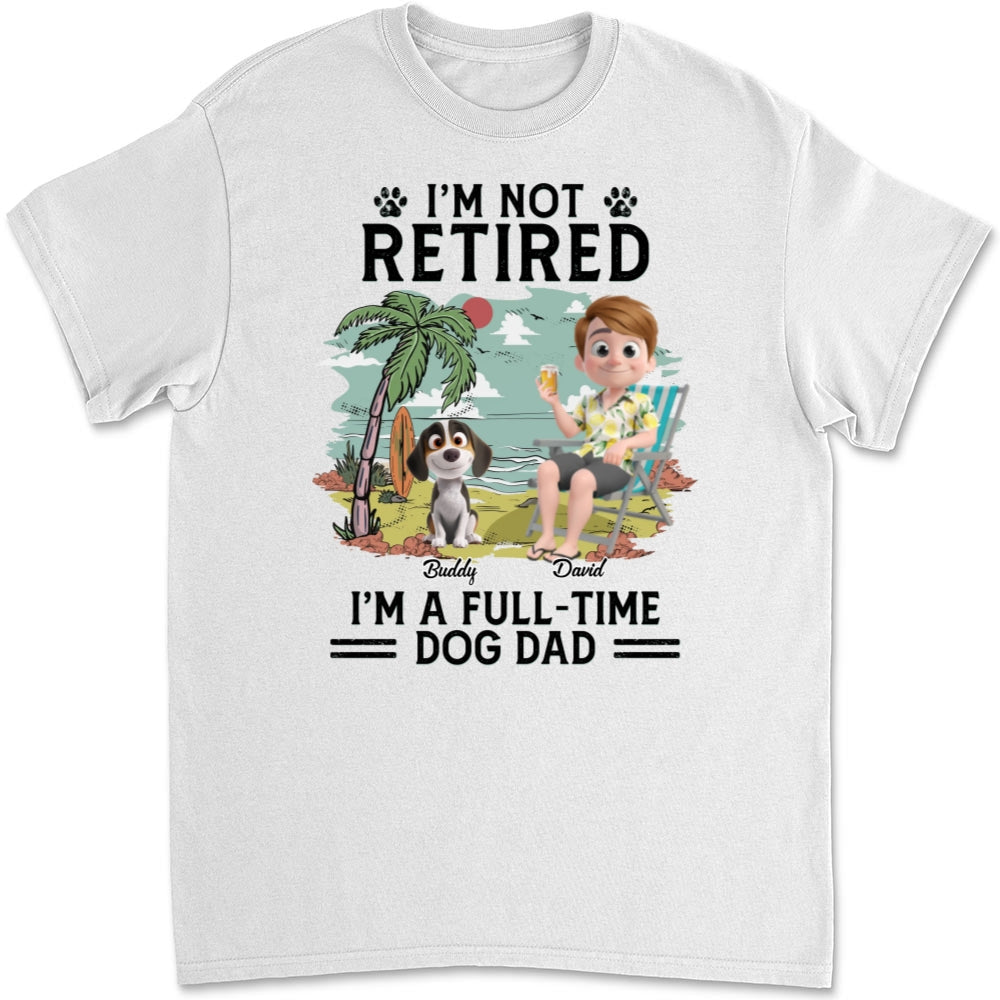 Full-time Dog Mom Dad Cartoon - Personalized Custom Unisex T-Shirt