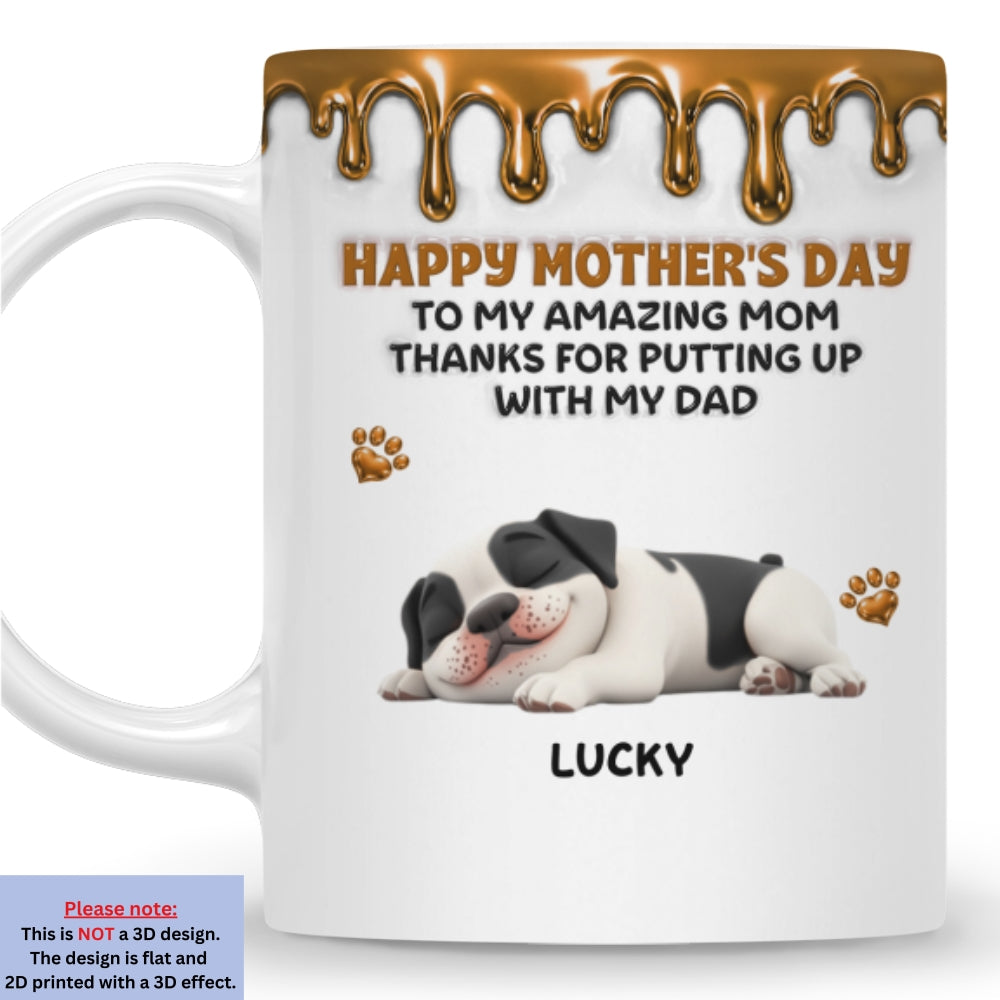 Wonderful Time Beside Dog Mom - Personalized Custom 3D Effect Coffee Mug