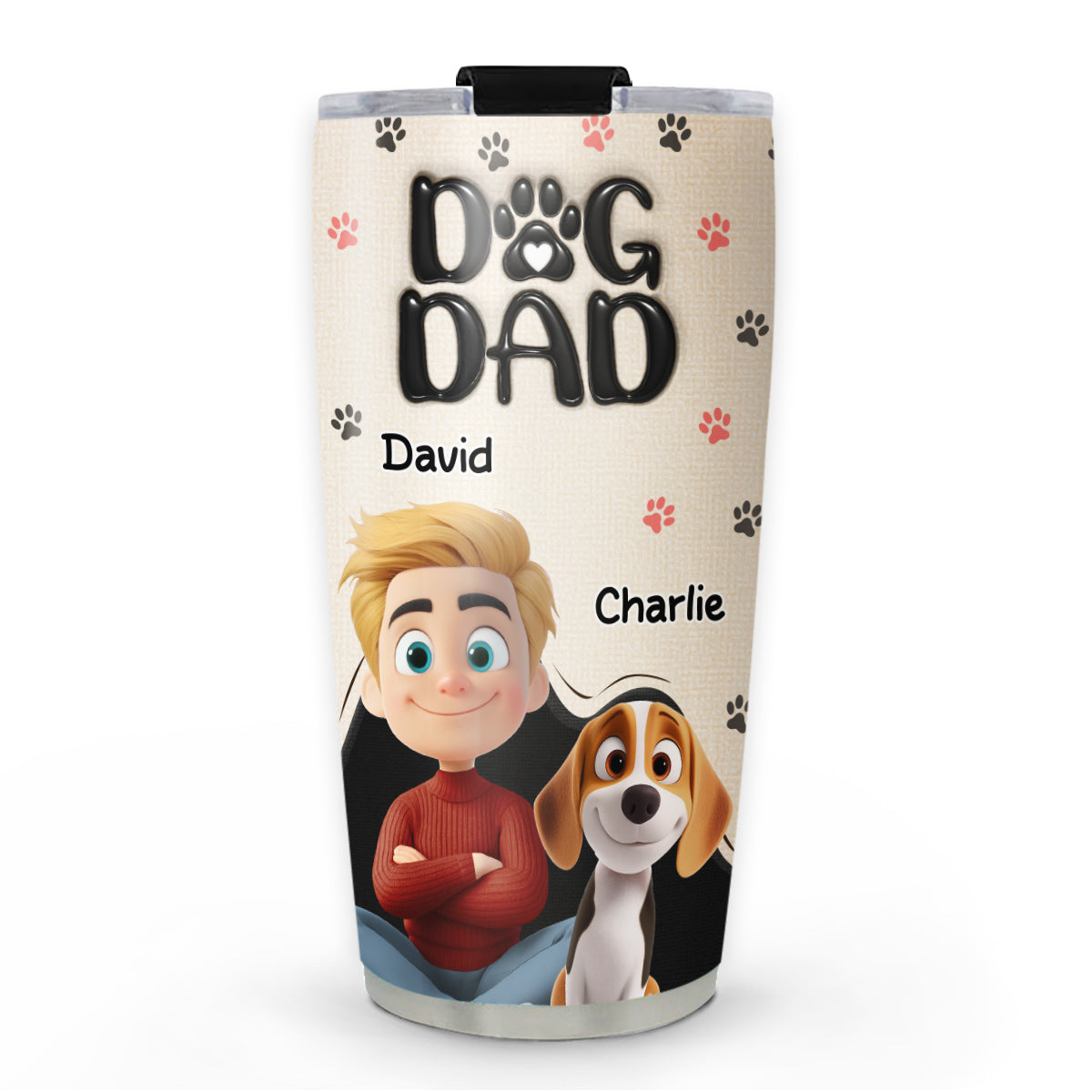 Dad Love You The Most  - Personalized Custom 3D Inflated Effect Tumbler