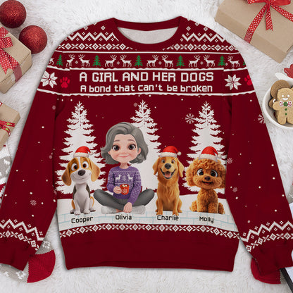 A Girl And Her Dog - Personalized Custom All-Over-Print Sweatshirt