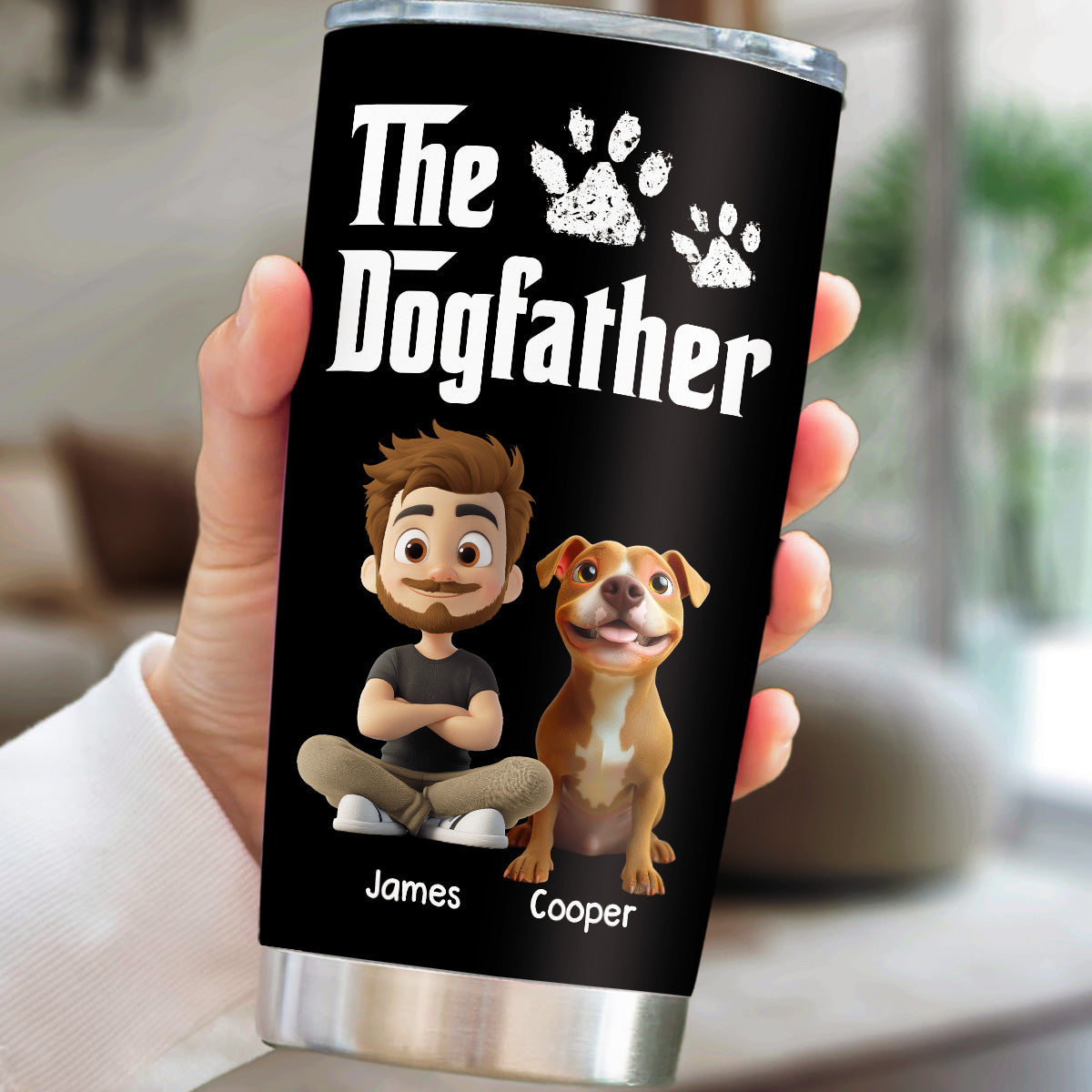 Cool Dog Father - Personalized Custom Tumbler