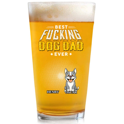 Dog Dad Champion - Personalized Custom Beer Glass